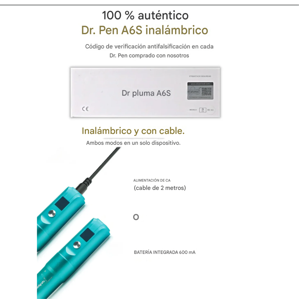Dr. Pen A6S Microneedling Profesional con Tecnología Digital y Doble Batería™