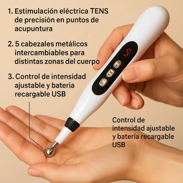 Pluma de Acupuntura Portátil Alivio Natural e Inmediato del Dolor Muscular Estimula, Relaja Músculos, Reduce Estrés™