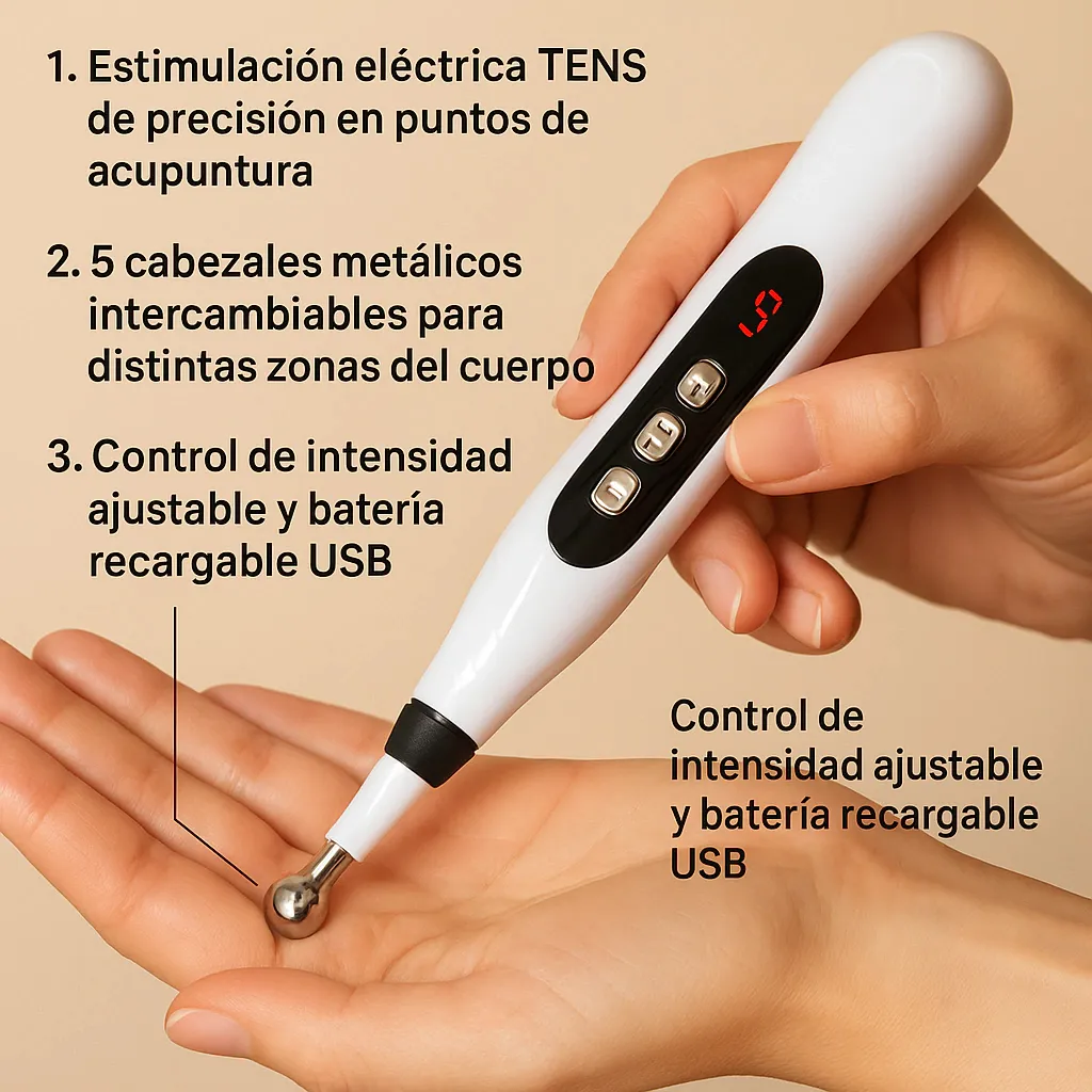 Pluma de Acupuntura Portátil Alivio Natural e Inmediato del Dolor Muscular Estimula, Relaja Músculos, Reduce Estrés™