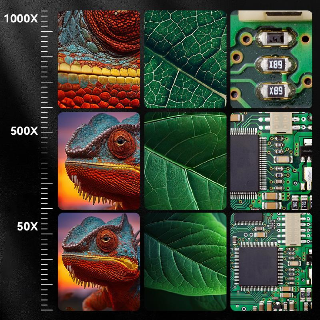 Microscopio Digital 1000X con Pantalla IPS HD™