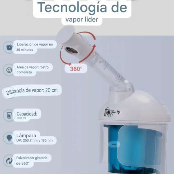 Vaporizador Facial de Ozono Ion Steam Glow Up DT-3338A(TM)