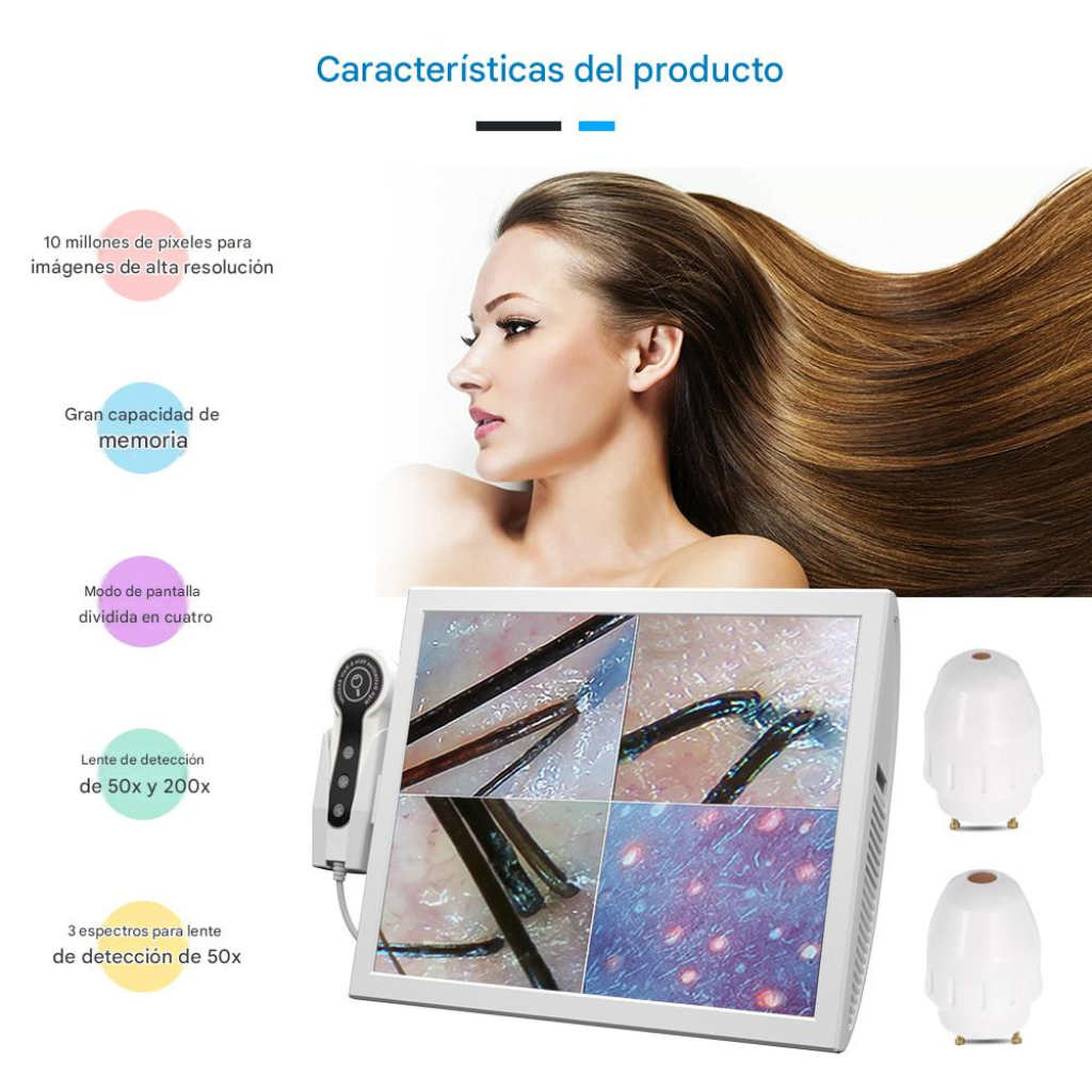 Analizador Profesional de Cabello y Cuero Cabelludo 4 Espectros BD-152A™