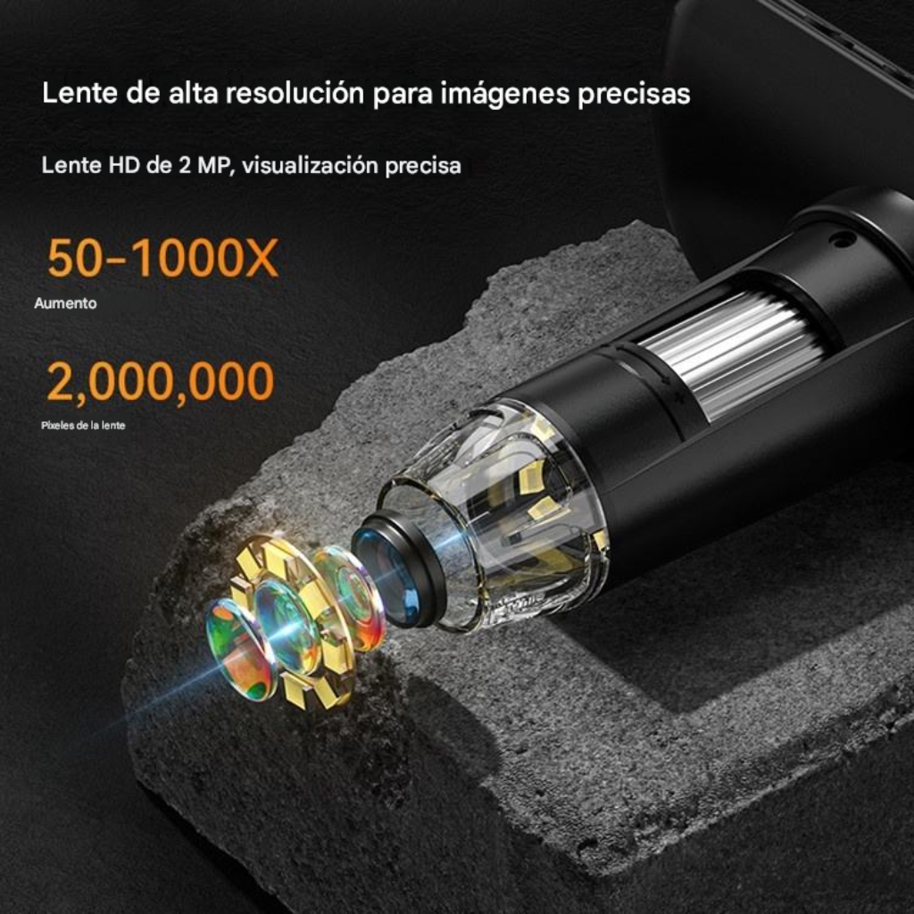 Microscopio Digital 1000X con Pantalla IPS HD™