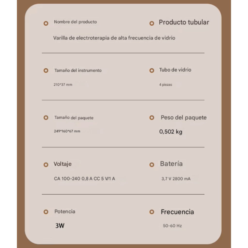 DISPOSITIVO DE ALTA FRECUENCIA 4 EN 1 RECARGABLE™
