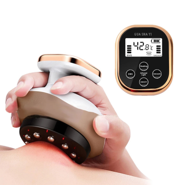 MASAJEADOR INTELIGENTE GUA SHA ELÉCTRICO 5 EN 1 (EMS + CALOR + VACÍO + LUZ ROJA)(TM)