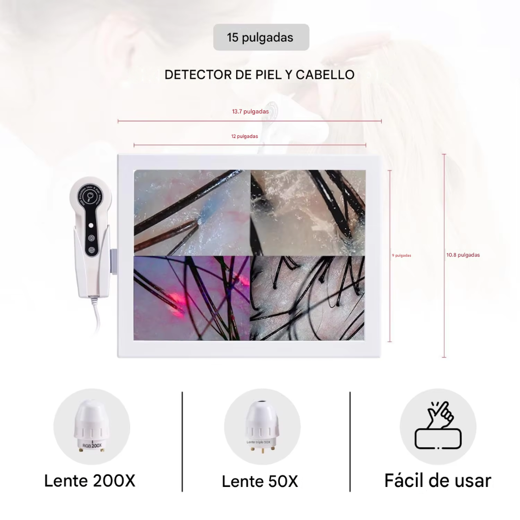 Analizador Profesional de Cabello y Cuero Cabelludo 4 Espectros BD-152A™