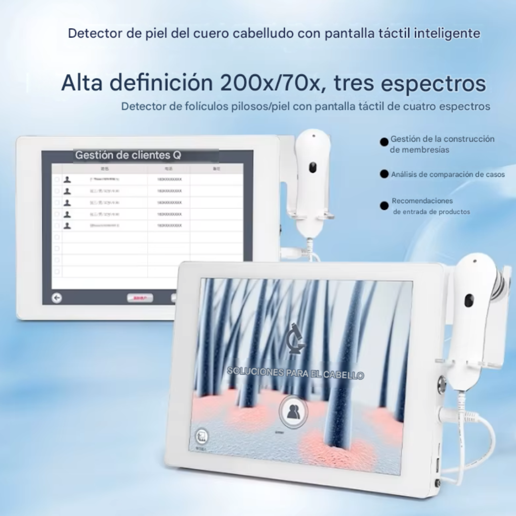 22 Tricoscopio Digital Inteligente Profesional para Análisis Capilar y Cuero Cabelludo MES-152™