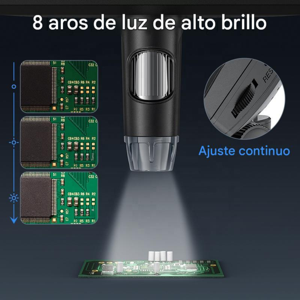 Microscopio Digital 1000X con Pantalla IPS HD™