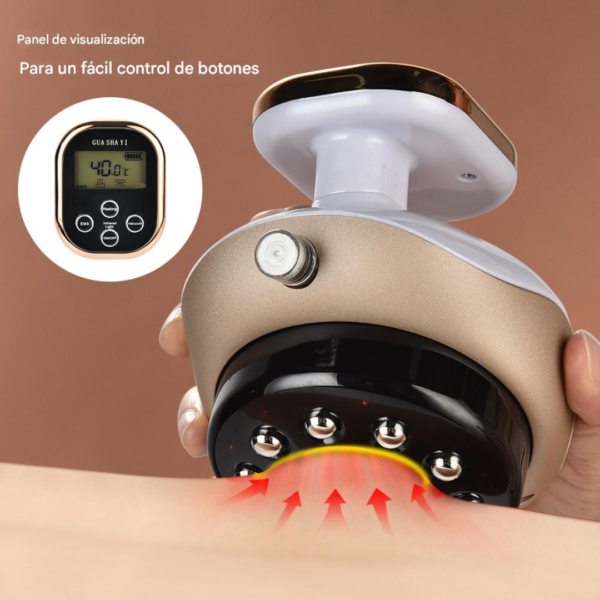 MASAJEADOR INTELIGENTE GUA SHA ELÉCTRICO 5 EN 1 (EMS + CALOR + VACÍO + LUZ ROJA)(TM)