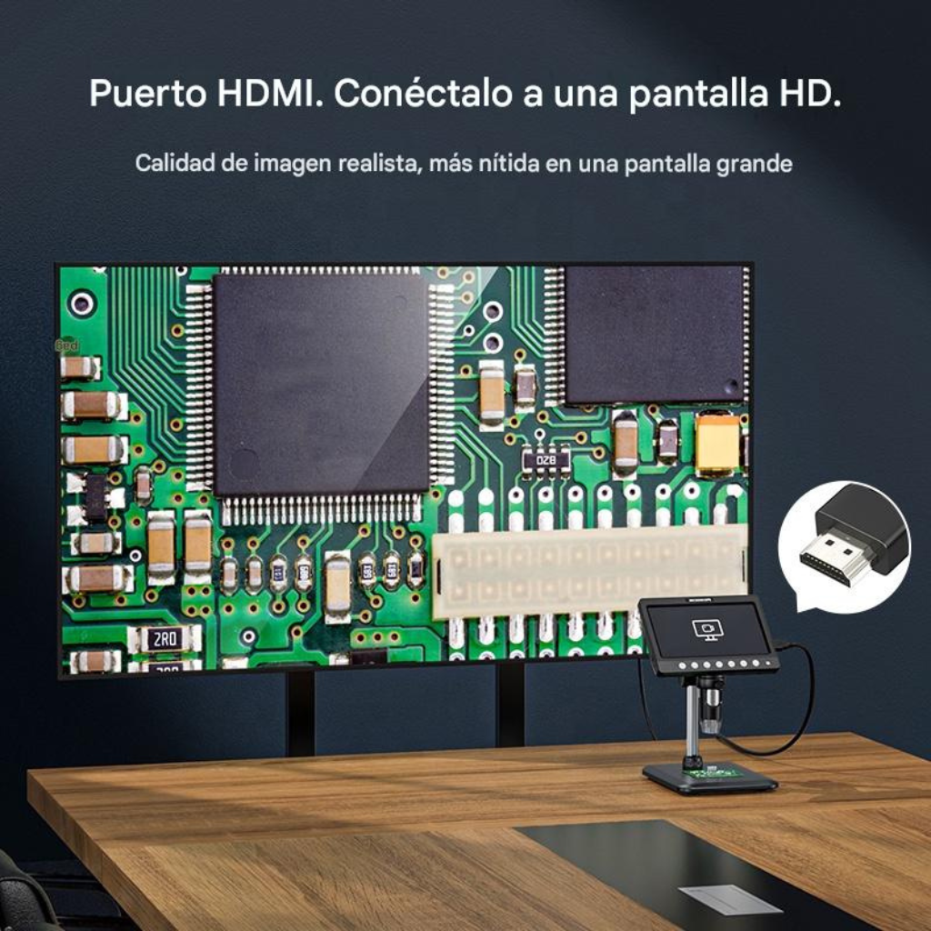 Microscopio Digital 1000X con Pantalla IPS HD™