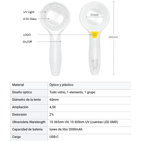 Lámpara Médica de Wood UV Profesional  GlowUp IBOOLO DE-315™
