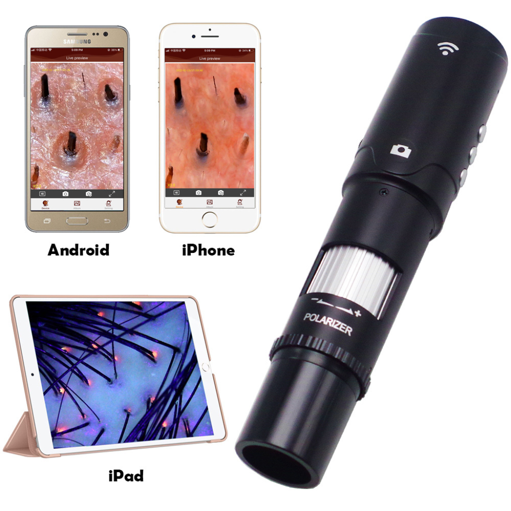 Dermatoscopio / Tricoscopio Digital WiFi Profesional DM023A-NC™