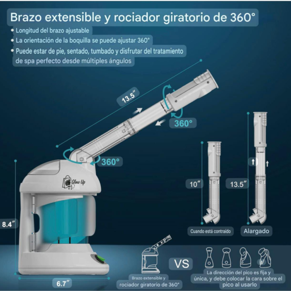 Vaporizador Facial de Ozono Ion Steam Glow Up DT-3338A(TM)